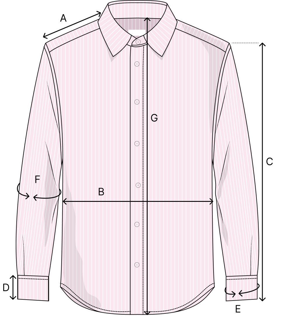 Bild um die Maße des fertigen Kleidungsstücks zu veranschaulichen