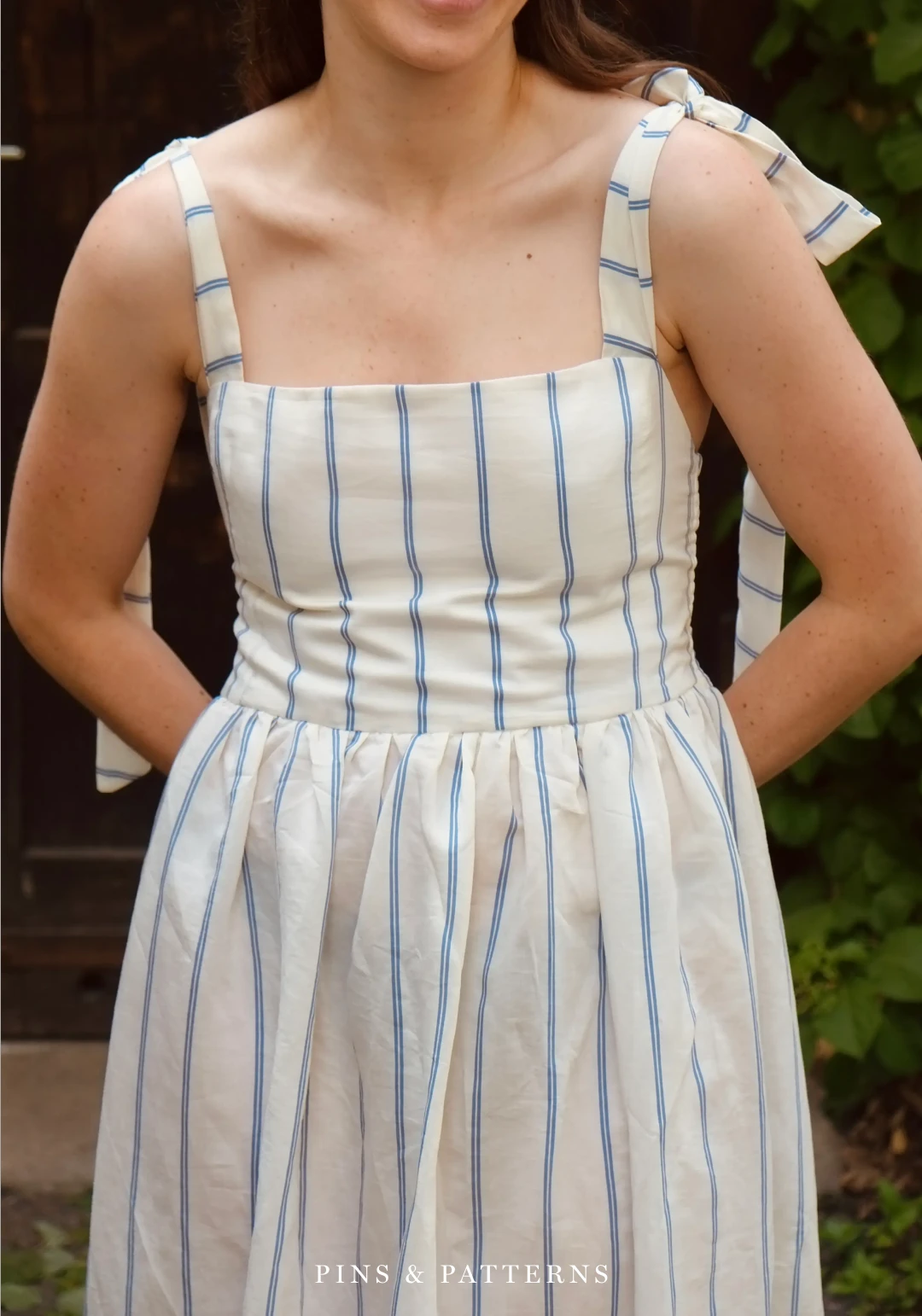 Maxikleid mit Trägern zum Binden - 3