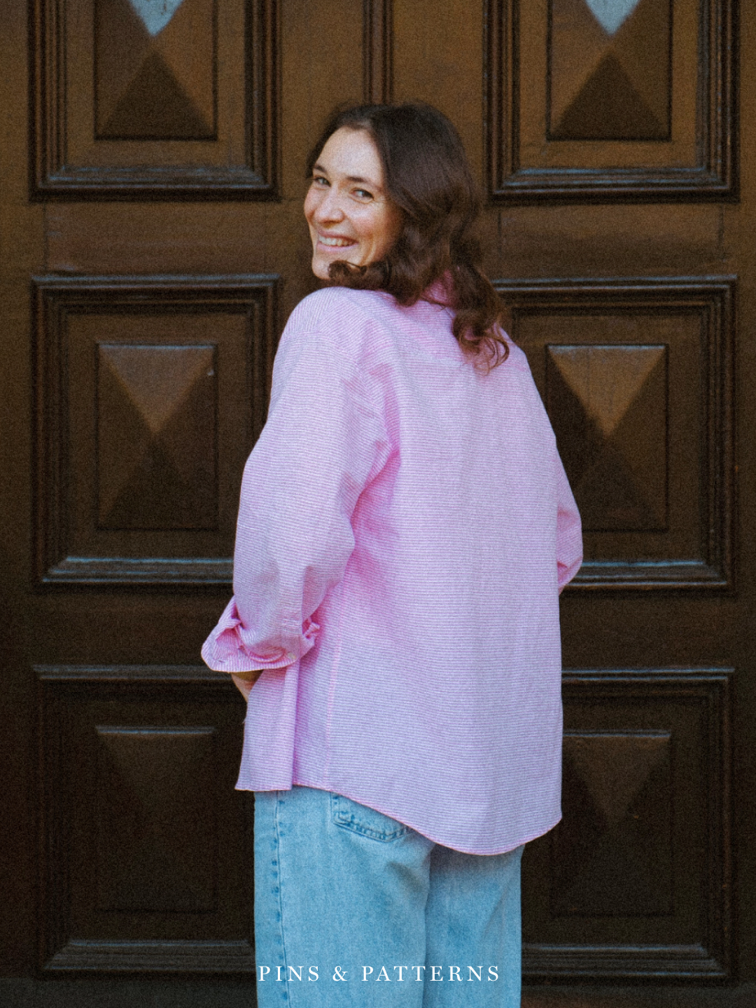 Pink weißes Hemd - Getragen - hinten