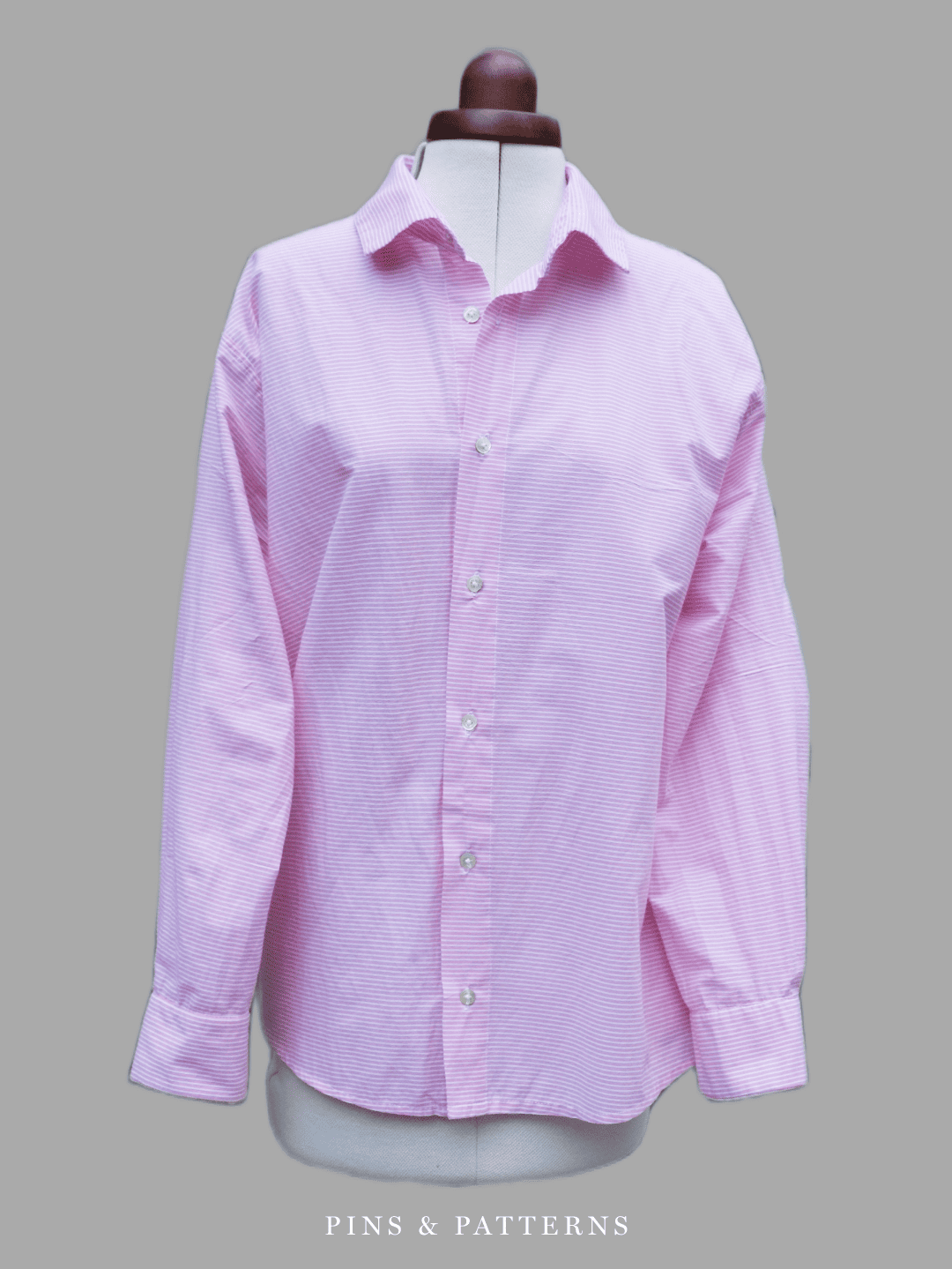 Pink weißes Hemd - geknöpft